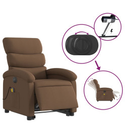 Fauteuil inclinable de massage électrique Marron Tissu