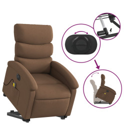 Fauteuil inclinable de massage électrique Marron Tissu