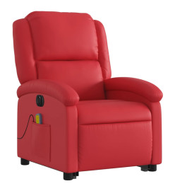 Fauteuil inclinable de massage électrique rouge similicuir