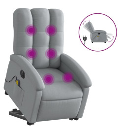 Fauteuil inclinable de massage électrique Gris clair Tissu