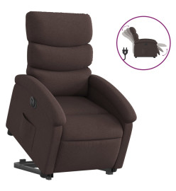 Fauteuil inclinable électrique marron foncé tissu