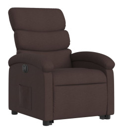 Fauteuil inclinable électrique marron foncé tissu