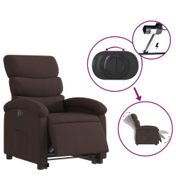 Fauteuil inclinable électrique marron foncé tissu