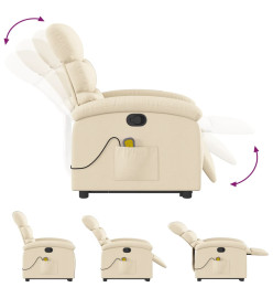 Fauteuil inclinable de massage Crème Tissu