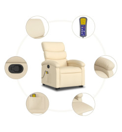 Fauteuil inclinable de massage Crème Tissu