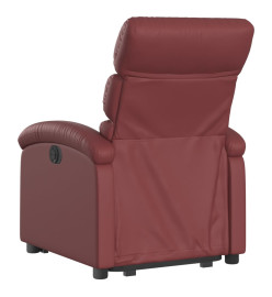 Fauteuil inclinable électrique rouge bordeaux similicuir