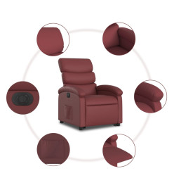 Fauteuil inclinable électrique rouge bordeaux similicuir