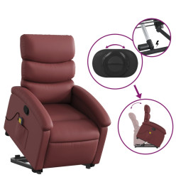 Fauteuil inclinable de massage Rouge bordeaux Similicuir