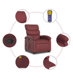 Fauteuil inclinable de massage Rouge bordeaux Similicuir