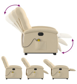 Fauteuil inclinable de massage électrique Crème Tissu