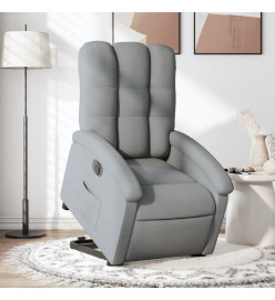 Fauteuil inclinable électrique gris clair tissu