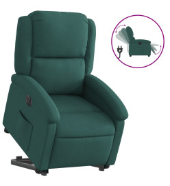 Fauteuil inclinable électrique vert foncé tissu