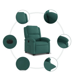 Fauteuil inclinable électrique vert foncé tissu