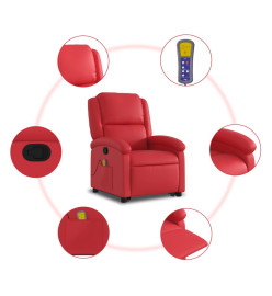 Fauteuil inclinable de massage Rouge Similicuir