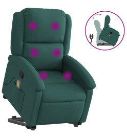 Fauteuil inclinable de massage Vert foncé Tissu