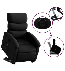 Fauteuil inclinable de massage Noir Similicuir