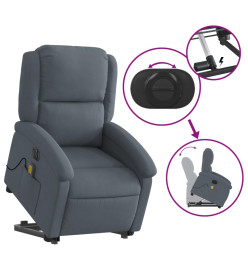 Fauteuil inclinable de massage électrique gris foncé velours