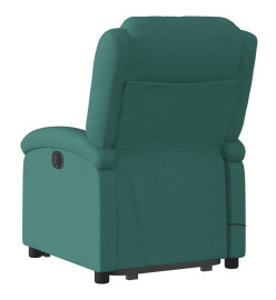 Fauteuil inclinable de massage électrique Vert foncé Tissu