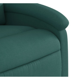 Fauteuil inclinable de massage électrique Vert foncé Tissu