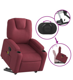 Fauteuil inclinable de massage Rouge bordeaux Tissu