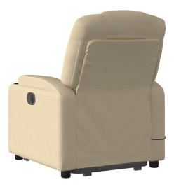 Fauteuil inclinable de massage électrique Crème Tissu