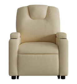 Fauteuil inclinable de massage électrique Crème Tissu