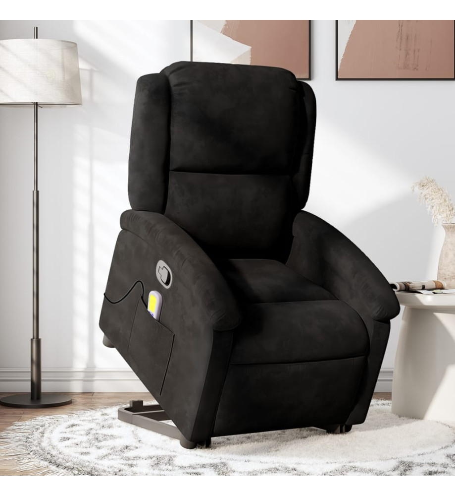 Fauteuil de massage inclinable Noir Velours