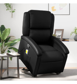 Fauteuil inclinable de massage Noir Similicuir