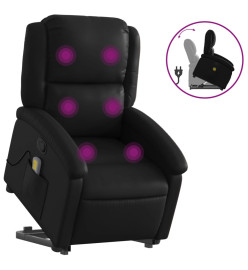 Fauteuil inclinable de massage Noir Similicuir