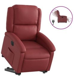 Fauteuil inclinable électrique rouge bordeaux similicuir