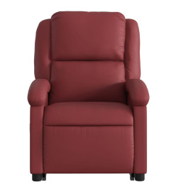 Fauteuil inclinable électrique rouge bordeaux similicuir