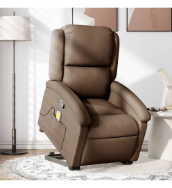 Fauteuil de massage inclinable Marron Tissu