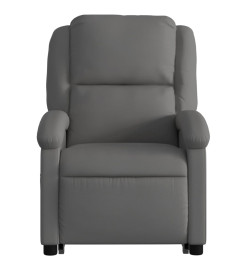 Fauteuil inclinable gris cuir véritable