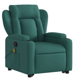 Fauteuil inclinable de massage Vert foncé Tissu