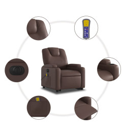 Fauteuil inclinable de massage électrique marron similicuir