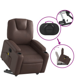 Fauteuil inclinable de massage électrique marron similicuir