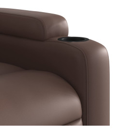 Fauteuil inclinable de massage électrique marron similicuir