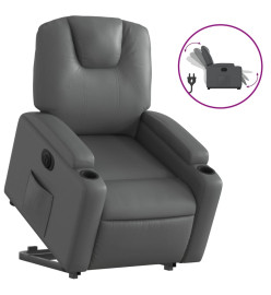 Fauteuil inclinable électrique gris similicuir