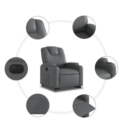 Fauteuil inclinable électrique gris similicuir