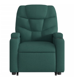 Fauteuil inclinable de massage électrique Vert foncé Tissu