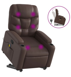 Fauteuil inclinable de massage Marron Similicuir