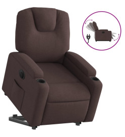 Fauteuil inclinable électrique marron foncé tissu