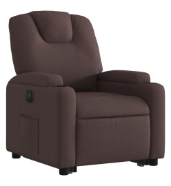 Fauteuil inclinable électrique marron foncé tissu