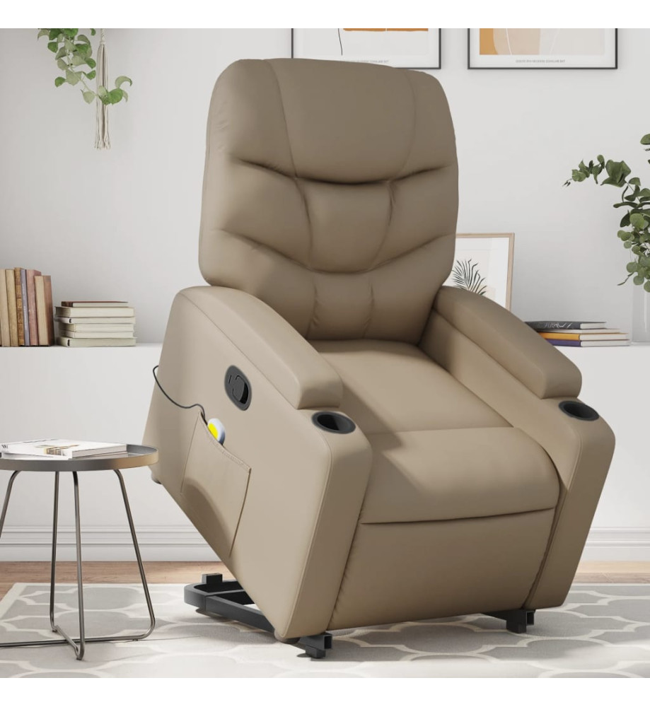 Fauteuil inclinable de massage Cappuccino Similicuir