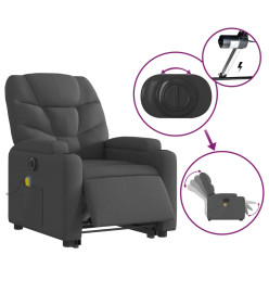 Fauteuil inclinable de massage électrique Gris foncé Tissu