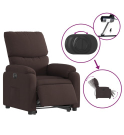 Fauteuil inclinable électrique marron foncé tissu