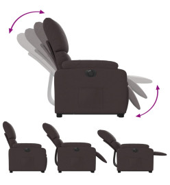 Fauteuil inclinable électrique marron foncé tissu