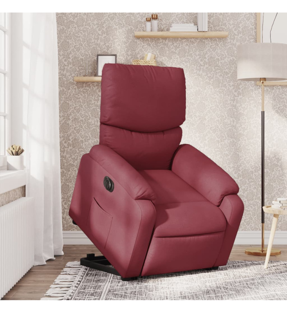 Fauteuil inclinable électrique rouge bordeaux tissu