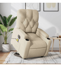 Fauteuil inclinable de massage électrique Crème Tissu