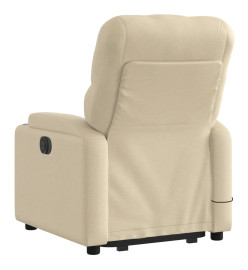 Fauteuil inclinable de massage électrique Crème Tissu